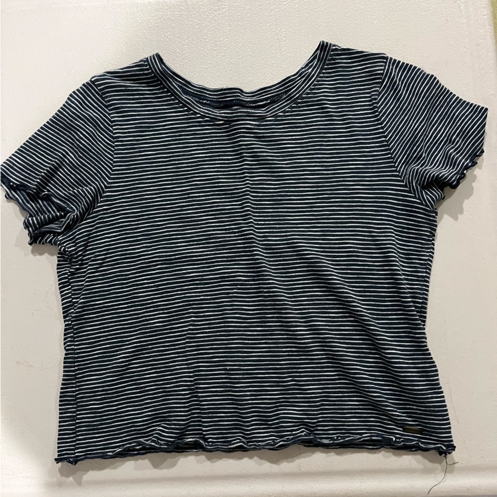 Blue and White Striped Shirt